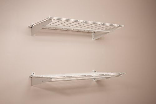 HyLoft 2-Pack Heavy Duty Steel Wall Garage Shelving, 36 in. x 18 in. Adjustable, Includes Hanging Rod, Max Shelf Load 200 Pounds, Item 777, White Powder Coated Finish - Image 6