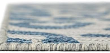 Unique Loom Outdoor Safari Collection Area Rug - Leopard (5' 3" x 7' 1" Rectangle Blue/Gray) - Image 5