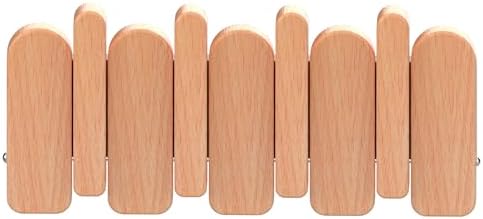Wall Mounted Piano Key Hanger | Flip Style Hook | Entrance Wall Art Hook, Made of Oak Wood (3 Times Painted, 4 Times Polished) (Arc Beech, 4Hooks) by FleiSleep