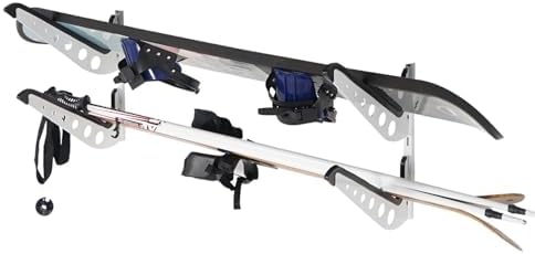 Snowboard Wall Racks, Adjustable Storage Rack for Ski, Surfboard, Wakeboard, Snowboard Wall Mount Display, White/Black by JUSTOOP