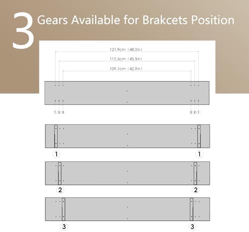 DINZI LVJ Long Wall Shelves, 55.1Inch Wooden Wall Mounted Shelves, Set of 2 - Image 4