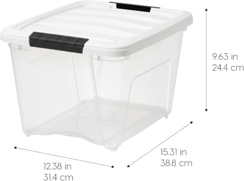 IRIS USA 19 Qt Storage Bins with Lids, 6 Pack, BPA-Free, Clear/White - Image 2