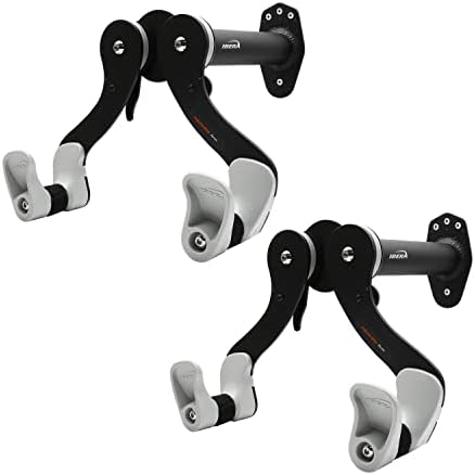 Ibera Bike Wall Mount - Adjustable Frame Holder & Soft Rubber Cradles - Garage Bike Rack for Road, MTB, Kids, Hybrid Bikes - Easy Installation & Space-Saving Design by Ibera