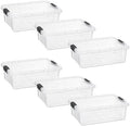 Superio 7.4 Quart Clear Plastic Storage Bin with Lid, Stackable Organizer Box, BPA-Free Storage Container for Home, Garage, School & Office, 6 Pack by Superio