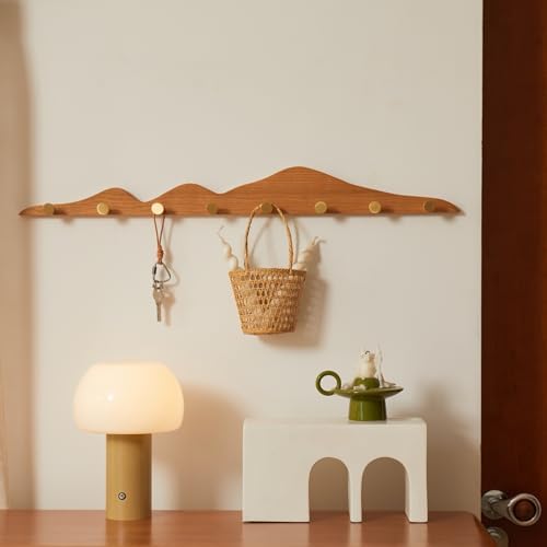Wall Coat Rack, Cherry Wood, 8 Hooks - Image 6