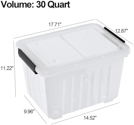 30 Quart Stackable Clear Plastic Storage Container Bin, 4 Packs - Image 2