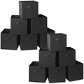 Casafield Set of 12 Collapsible Fabric Cube Storage Bins, Black - 13" Foldable Cloth Baskets for Shelves, Cubby Organizers & More by Casafield