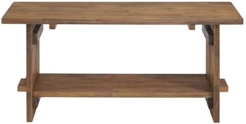 Alaterre Bethel Rustic Solid Wood Bench & Wall Mounted Coat Rack, Natural - Image 6