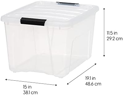 IRIS USA 6 Pack Clear Plastic Storage Bins with Latching Lids, 40 Qt - Image 2