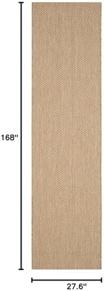 SAFAVIEH Washable Rug Outdoor Courtyard Collection - 2'3" x 14' Runner, Natural & Cream, Non-Shedding & Easy Cleaning, Ideal for Patio, Entryway, Mudroom, Hallway, Kitchen (CY8521-03012) - Image 2