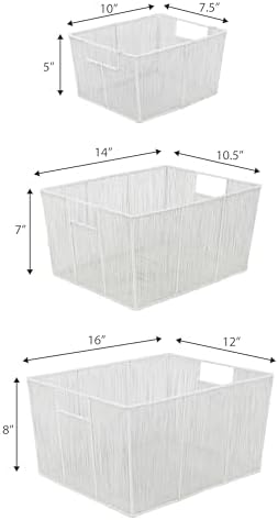 happimess Sutton 6-Piece Nesting Mild Steel Storage Baskets 16", White - Image 4