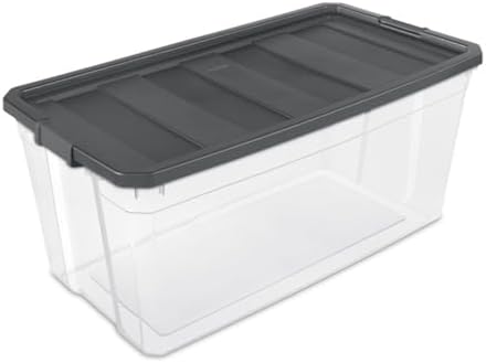Sterilite 6-Pack Modular Stacker Box, Durable Clear Plastic Storage Bins with Latching Lids, 200 Quart - Stackable Organizing Container Boxes for Closet, Bathroom, and Office - Image 2