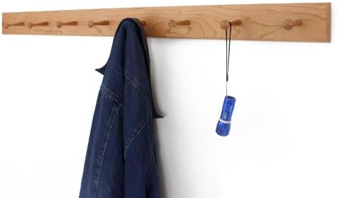 Solid Cherry Shaker Peg Racks (Natural, 47" x 3.5" with 8 pegs) - Image 2