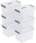 12 Quart Stackable Clear Plastic Latch Storage Bin with Lid, 6-Pack by Xeabia