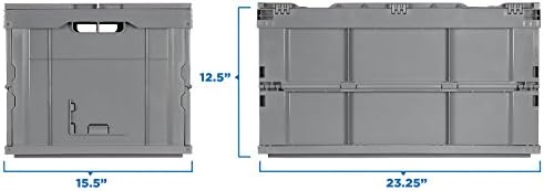 Mount-It! Collapsible Storage Crate 3-Pack, 65L Folding Bins, Gray - Image 6