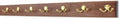 Cherry Coat Rack with Solid Brass Double Style Hooks (Mahogany, 36" x 3.5 with 7 hooks) by PEG+AND+RAIL