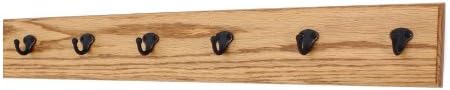 PegandRail Solid Oak Wall Mounted Coat Rack with Aged Bronze Singular Style Coat Hooks 4.5" Ultra Wide - Made in The USA (Golden Oak, 4.5" x 36" with 7 Hooks) - Image 2
