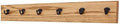 Oak Wall Mounted Coat Rack with Aged Bronze Singular Style Hooks 4.5" Ultra Wide (Golden Oak, 30.5 x 4.5 with 6 Hooks) by PEG+AND+RAIL