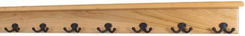 PegandRail Solid Cherry Shelf Coat Rack with Aged Bronze Double Style Hooks - Made in The USA (Natural, 37" with 7 Hooks) by PEG+AND+RAIL