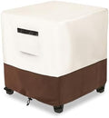 Waterproof Patio Ottoman Cover,Square Patio Small Side Table Cover,Heavy Duty Outdoor Furniture Cover Size 25L x 25W x 18H inch(Beige&Brown) by Osileyo