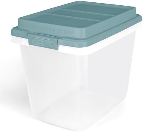 Hefty 6 Pack Lift Off Storage Bin with Lid, 32 Quart, Smoke Blue - Image 4