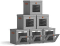 Homsorout Cube Storage Bins with Lids - Front Opening, Clear Window, 6 Pack by Homsorout