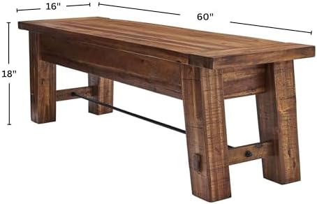 Alaterre Furniture Durango Rustic Entryway Bench, Natural, 60 Inch - Image 2