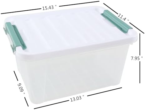 6-Pack Clear Storage Latch Bins, 20 L Plastic Storage Boxes - Image 2
