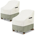 Patio Adirondack Chair Cover 2 Pack,Waterproof Heavy Duty Outdoor Chair Covers,Patio Adirondack Chair Cover for Outdoor Chair(30W x 34 D x 36 H inches),White&Grayish Green by LSongSKY