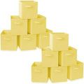 Casafield Set of 12 Collapsible Fabric Cube Storage Bins, Yellow - 11" Foldable Cloth Baskets for Shelves, Cubby Organizers & More by Casafield