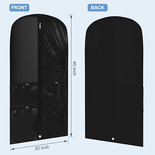 Geelin 14 Pcs Garment Bags for Dance PVC Clear, Black - Image 2