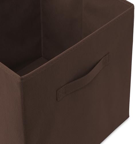 Casafield Set of 12 Collapsible Fabric Cube Storage Bins, Brown - 13" Foldable Cloth Baskets for Shelves, Cubby Organizers & More - Image 3