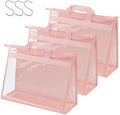 Vercord Clear PVC Handbag Dust-Free Cover Moistureproof Purse Storage Bag Organizer with Handle Zipper Space-Save Holder for Closet Pink XXL 3Pcs by Vercord