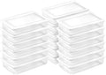 Sterilite 18 Pack Storage Box, 41 Quart Stackable Tote, Clear Plastic Container with Secure Snapping Lids for Home and Office Organization, White by Sterilite