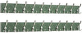 SKOLOO Creations Forest Green Solid Wood Wall Mounted Coat Rack, 10 Hooks, 38-1/8" Long - Kitchen, Mudroom, Entryway, Bathroom - Includes Mounting Hardware, Wall Coat Hanger, Towel Rack, Pack of 2 by SKOLOO