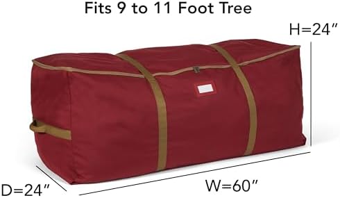 Covermates Christmas Tree Cinch Bag, 60" W x 24" D x 24" H, Red - Image 3