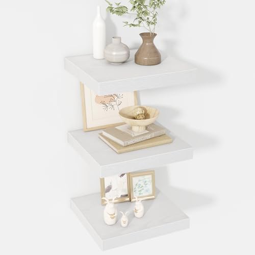 Acovy 12 Inch Floating Shelves, 12" Deep Floating Shelf Wall Mounted, 12" Wall Shelves, Rustic Deep Bookshelf, Extra Deeper Display Shelves & Storage Shelves for Bedroom, Living Room, Set of 3 by Acovy