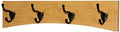 Solid Cherry Arched Wall Mounted Coat Rack Bronze Hat & Coat Hooks - Made in The USA (Natural, 20" x 4.5" with 4 Hooks) by PEG+AND+RAIL