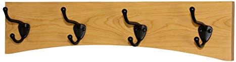 Solid Cherry Arched Wall Mounted Coat Rack Bronze Hat & Coat Hooks - Made in The USA (Natural, 52" x 4.5" with 10 Hooks) - Image 4