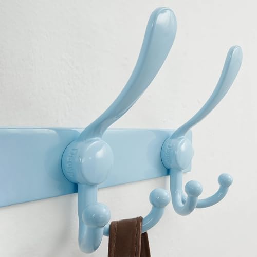 Dseap Coat Rack Wall Mount 37 Inch, Heavy Duty 12-Gauge Base vs Flimsy 1mm, Double-Thick Solid Anti-Snap Hooks, 16” Stud-Mount, Stainless Steel 10-Hook Hanger for Closet Entryway, Blue - Image 2