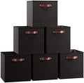 Ornavo Home 13x13 Foldable Fabric Storage Cube Bins, 6 Pack, Black by OrnavoHome