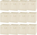 Yinder 12 Pcs Cube Storage Bin, Beige 10.5''x10.5''x11'' Storage Bins by Yinder