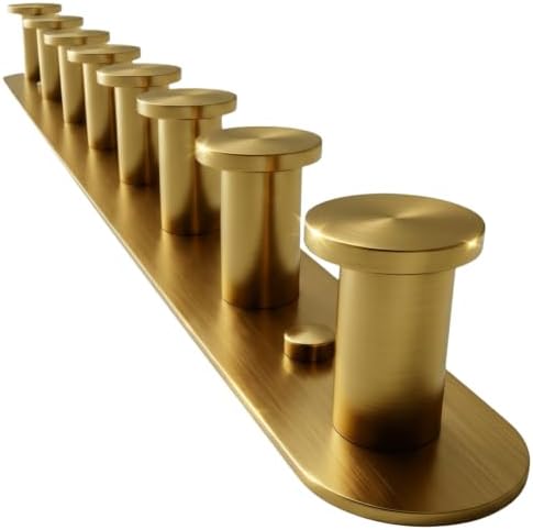 2-Pack Gold Wall Mounted Coat Rack with 8 Hooks, 304 Stainless Steel - Image 4
