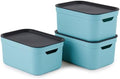 Set of 3 decorative boxes with lid A5 JIVE, colour - turquoise by Rotho
