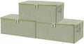 ANMINY Fabric Storage Bins with Zipper Lids, 15"x10"x6", Green, 3 PCS by ANMINY