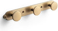 Goo-Ki Champagne Bronze Coat Rack Wall Mount with Keelplate Backplate, Heavy Duty Zinc Coat Hooks Wall Mounted, Modern Soft Gold Hat Hanger and Towel Rack for Entryway, Mudroom, and Bathroom(3 Hooks) by Home