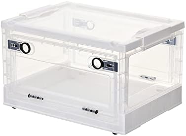 Ergocar Foldable Storage Boxes, Large Plastic Storage Boxes with Lid, Stackable Organiser, Wardrobe Storage Organiser, Grocery Storage, for Bedroom, Wardrobe, Office, Garage by Ergocar