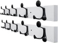 SKOLOO 30-Inch White Wood Coat Rack Wall Mount with 5 Triple Hooks - Ideal for Family Entrances, Classrooms, and Pet Supplies Storage - Perfect Coat Hooks for Wall, Pack of 2 by SKOLOO