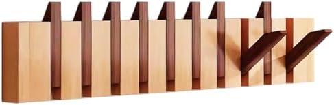 Paint Wood Wall Mounted Coat RackHooks Piano Key Hangers Natural Solid Wood Hanger Non-Woven Fabric Clothes Hangers for Closet, Kitchen, Bedroom, Bathroom, Entryway（Walnut-Beech 10 Hooks） by MurphyBedKitMattresFrame