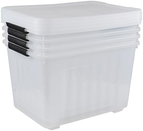 Wekioger 70 Quart Large Lidded Storage Bin 4 Packs, Latching Storage Box - Image 5